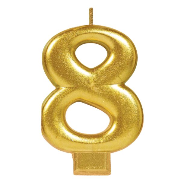 CANDLE GOLD NUMERAL #8