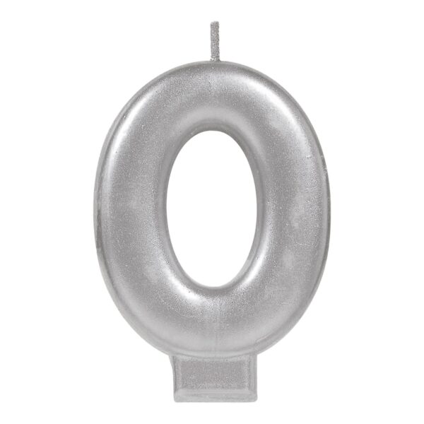CANDLE MET NUMERAL #0 SILVER