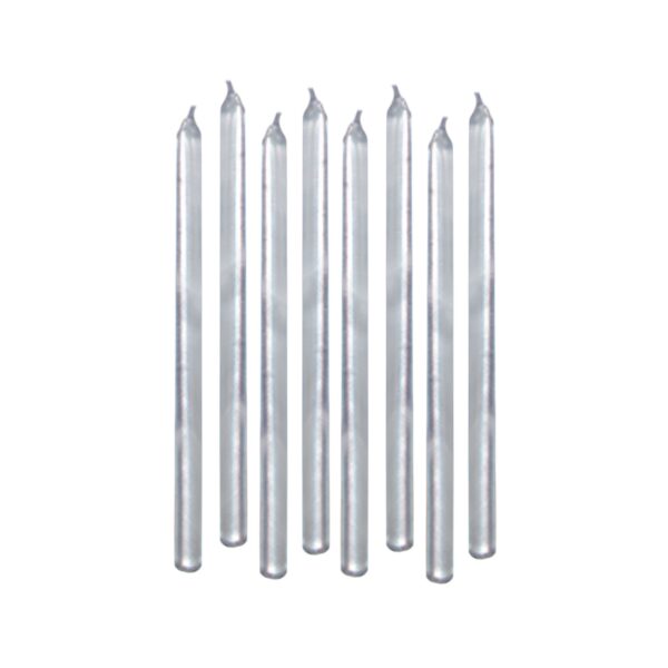 SILVER MINI TAPER CANDLES