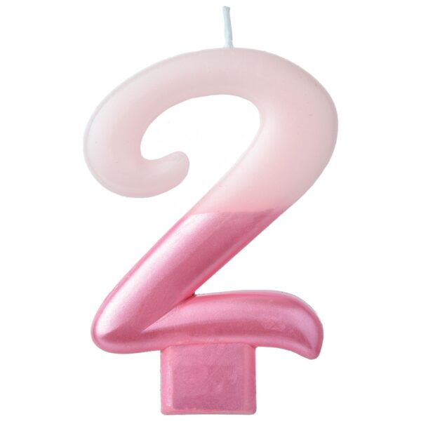 CANDLE PINK NUMERAL #2