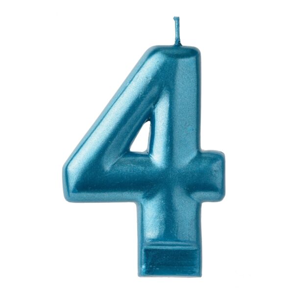 CANDLE MET BLUE NUMERAL #4