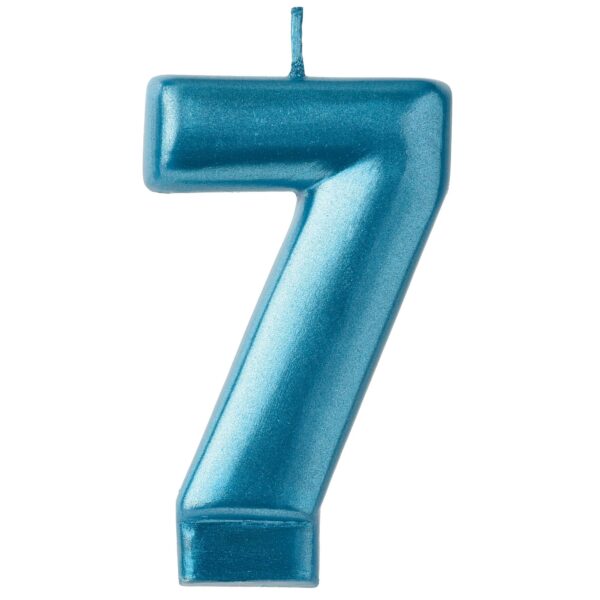 CANDLE MET BLUE NUMERAL #7