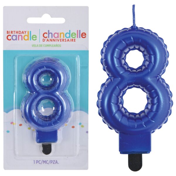 CANDLE ROYAL BLUE NUMERAL #8