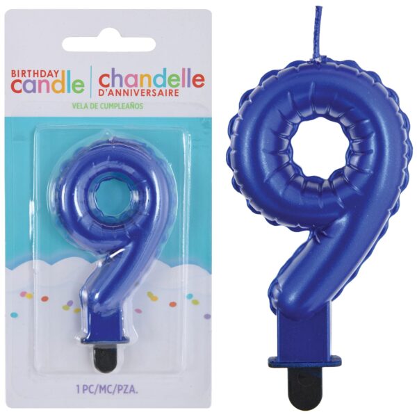 CANDLE ROYAL BLUE NUMERAL #9