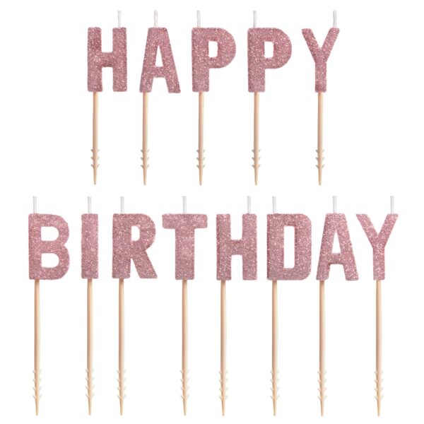 HAPPY BIRTHDAY BLUSH PICK CANDLE