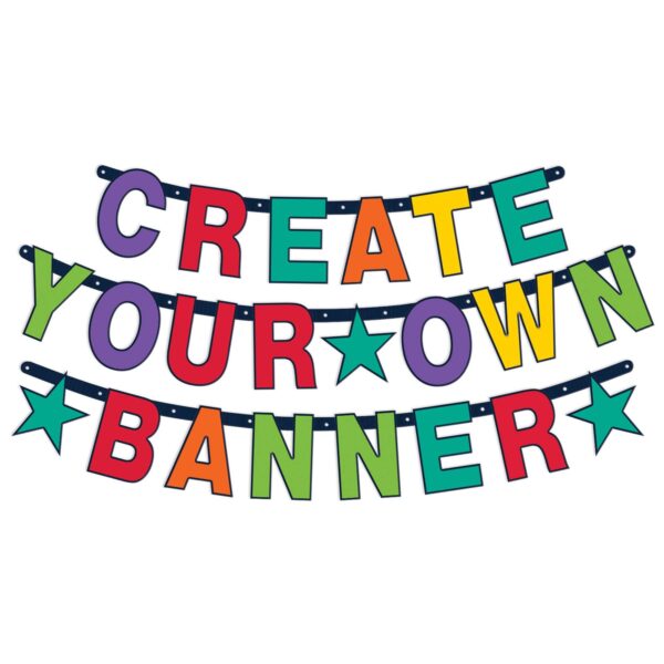 BIRTHDAY ACCESSORIES RAIMBOW CREATE YOUR OWN BANNER