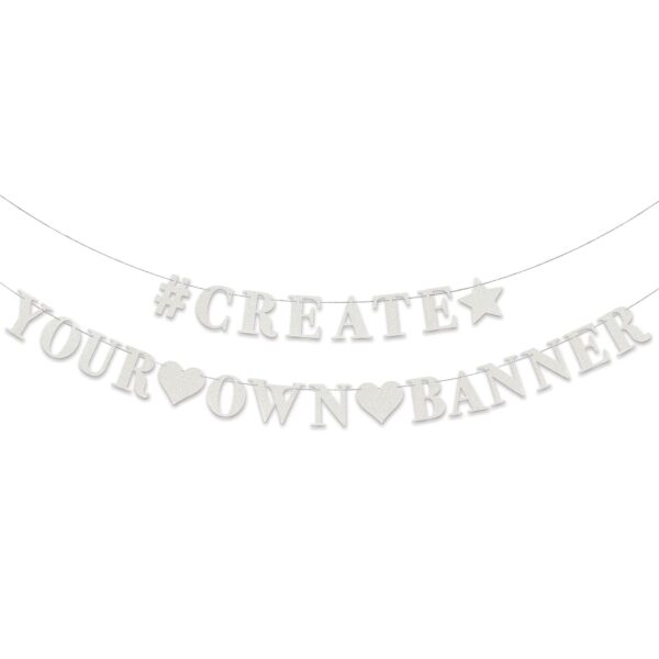 WHITE SPARKLE CUSTOMIZABLE BANNER
