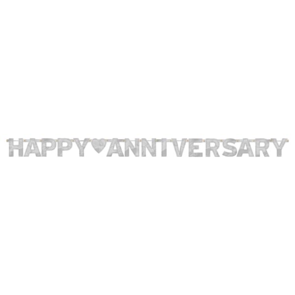 HAPPY ANNIVERSARY SILVER - LARGE