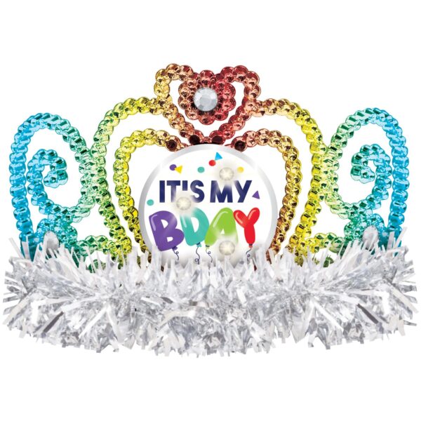 BIRTHDAY CELEBRATION LIGHT UP TIARA W/ TINSEL
