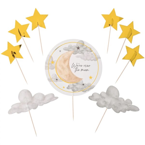 OVER THE MOON PAPER CAKE TOPPER