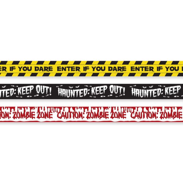 HALLOWEEN FRIGHT PLASTIC TAPE BANNERS