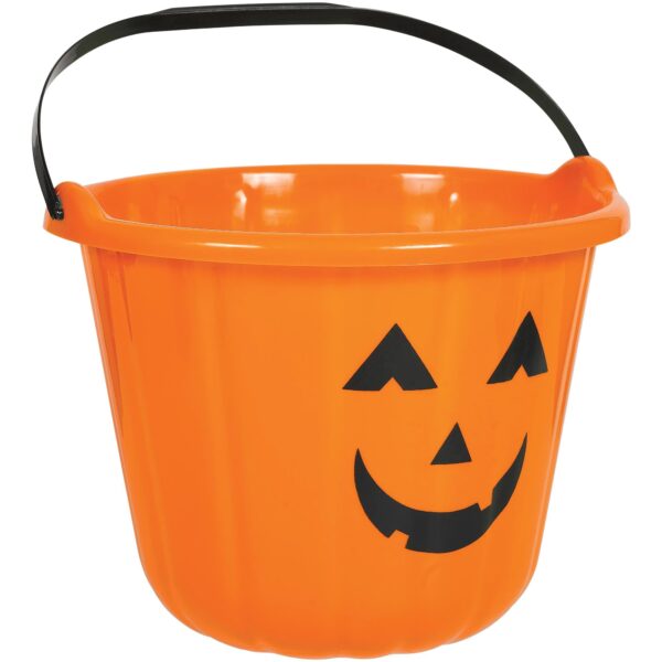 PLASTIC PUMPKIN BUCKET - ORANGE