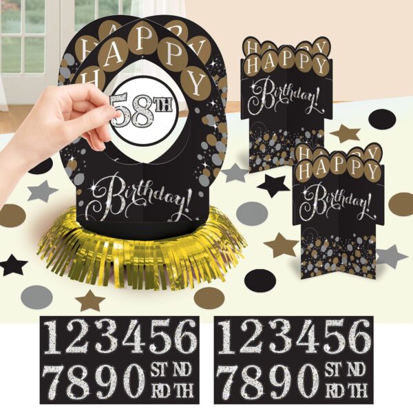 SPARKLING CELEBRATION ADD-ANY-AGE TABLE DECORATION KIT