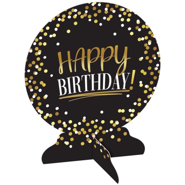 BLACK & GOLD BIRTHDAY TABLE CENTERPIECE