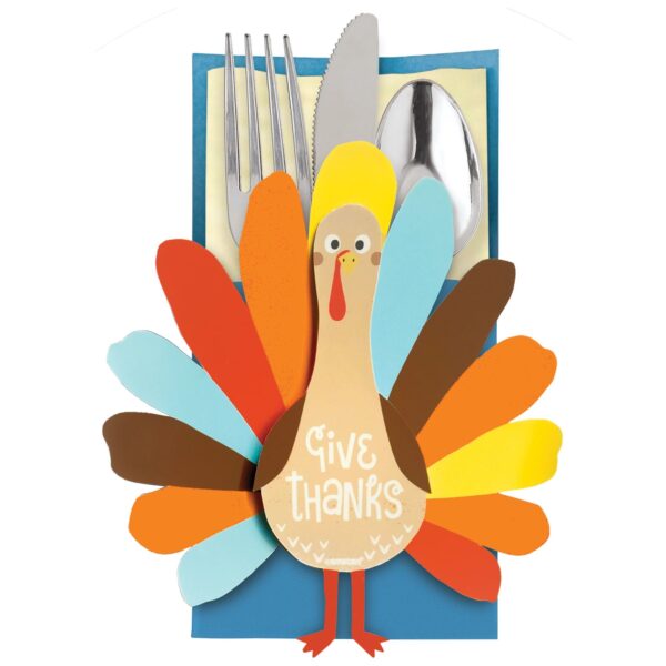 HAPPY TURKEY DAY CUTLERY HOLDER