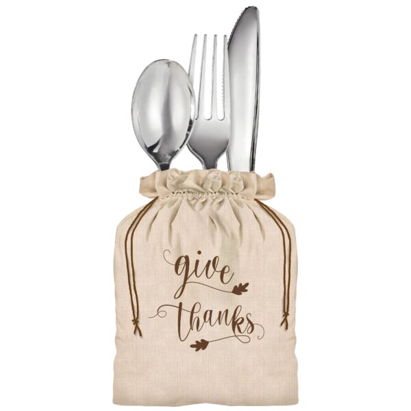 GIVE THANKS CANVAS CUTLERY HOLD