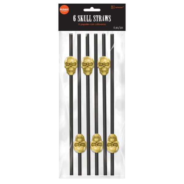 SKULL REUSABLE PLASTIC STRAWS