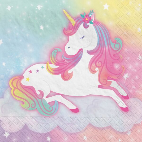 ENCHANTED UNICORN BEVERAGE NAPKINS