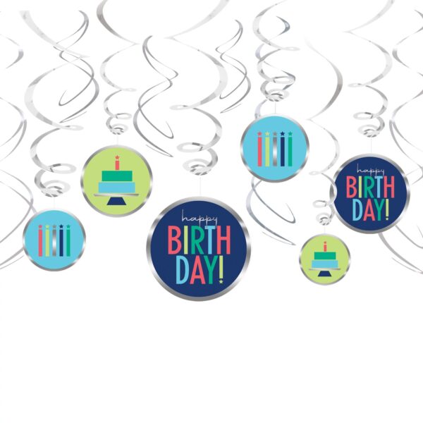 MODERN BIRTHDAY SWIRL DECORATIONS