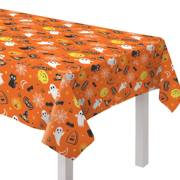SPOOKY FRIENDS FLANNEL BACK TABLE COVER