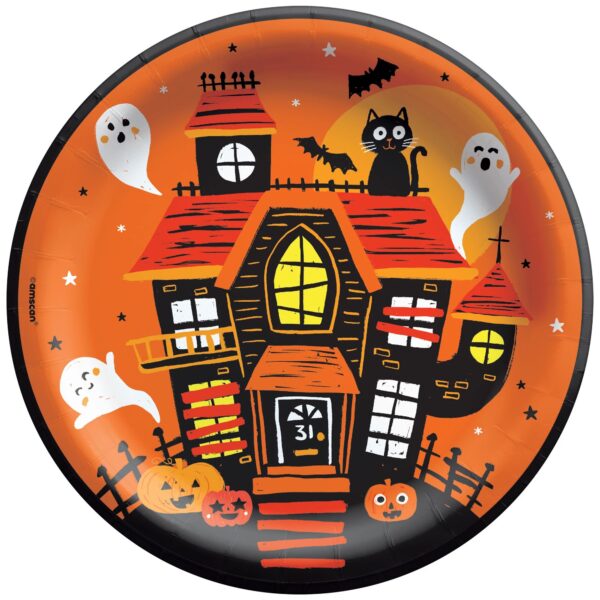 SPOOKY FRIENDS 8 1/2" ROUND PLATES