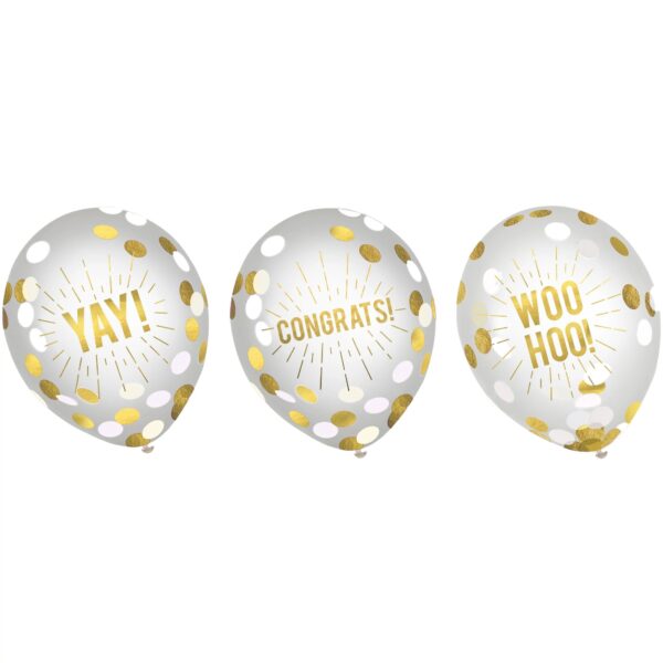 CONGRATULATIONS LATEX CONFETTI BALLOONS