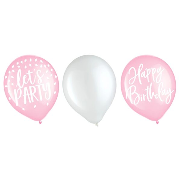 BLUSH BIRTHDAY LATEX BALLOONS