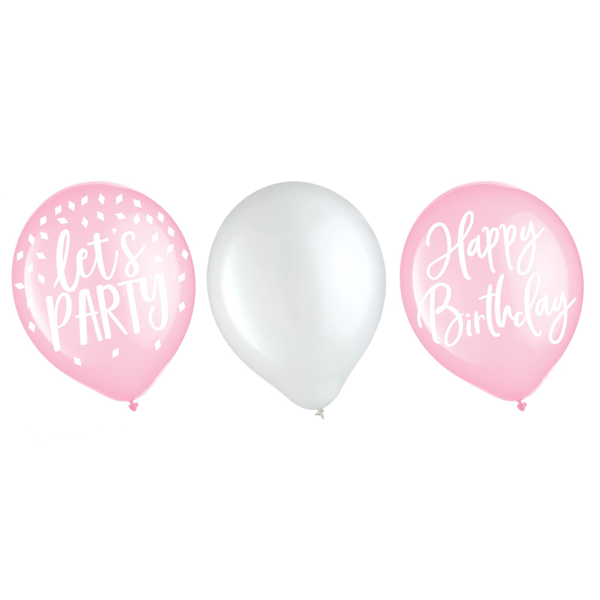 BLUSH BIRTHDAY LATEX BALLOONS