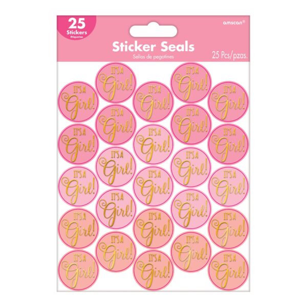 BABY SHOWER STICKER SEALS - GIRL