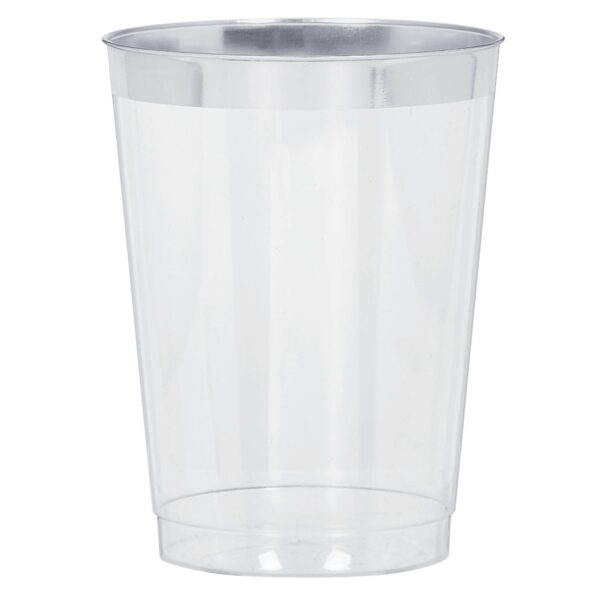 SILVER TRIM TUMBLER, 10 OZ.