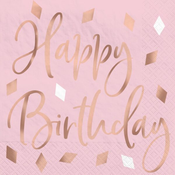BLUSH BIRTHDAY HOT STAMPED BEVERAGE NAPKIN