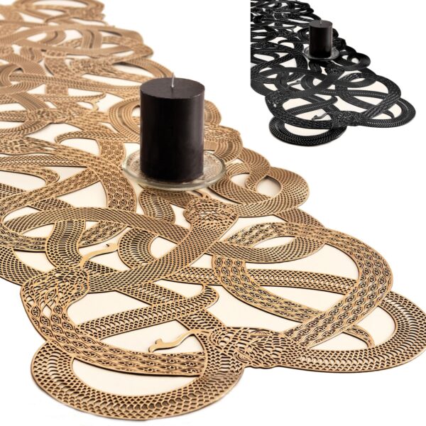 DARK ACADEMIA REVERSIBLE SERPENT TABLE RUNNER