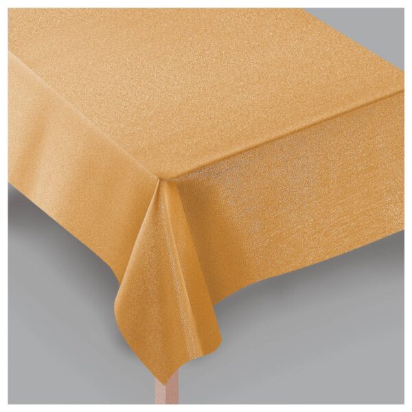 METALLIC GOLD FABRIC TABLECLOTH
