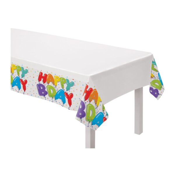 BIRTHDAY BALLOONS PLASTIC TABLE COVER