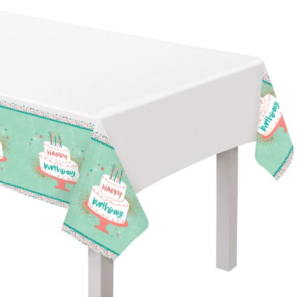 HAPPY CAKE DAY PLASTIC TABLE COVER