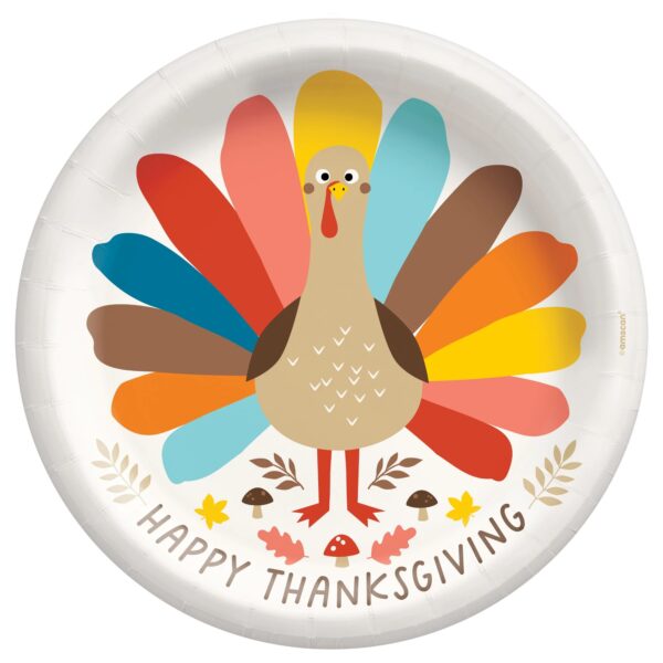 HAPPY TURKEY DAY 10" ROUND PLATES