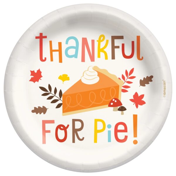 HAPPY TURKEY DAY 6 3/4" ROUND PLATES
