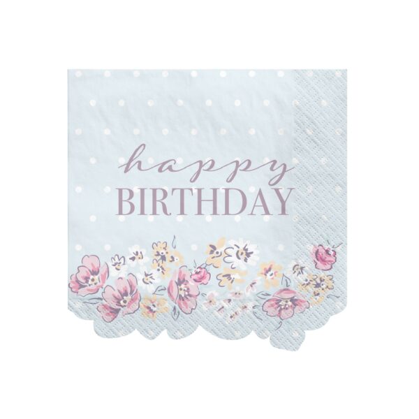 RIBBONS AND ROSES BEVERAGE NAPKINS