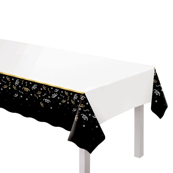 MIDNIGHT CHEERS PLASTIC TABLE COVER