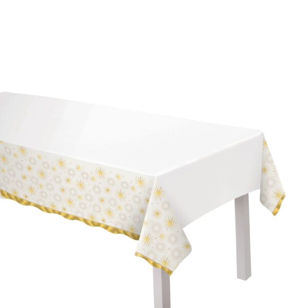 54" X 102" GOLDEN SOIREE PLASTIC TABLE COVER