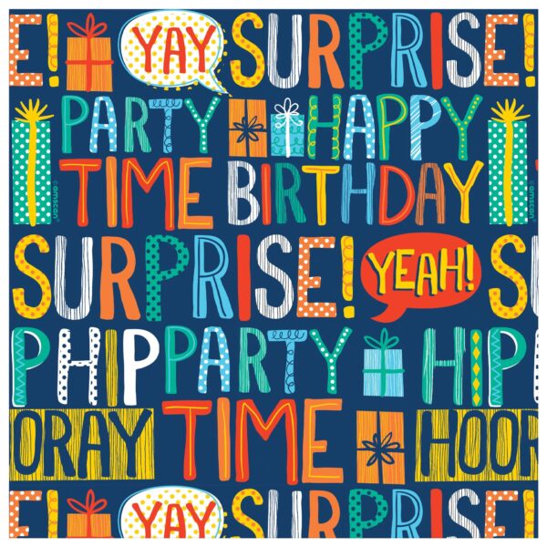 HAPPY BIRTHDAY TEXT PRIMARY COLORS JUMBO GIFT WRAP