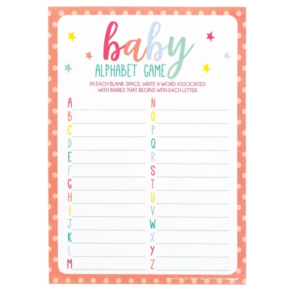 BABY SHOWER ABC GAME