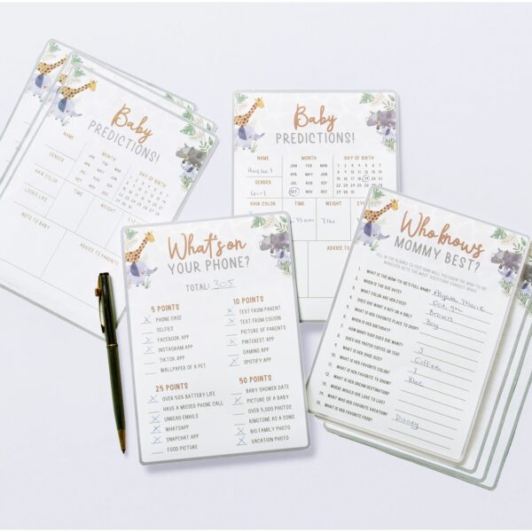 SOFT JUNGLE BABY SHOWER GAME PACK